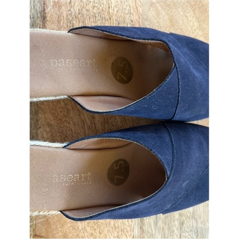 Paseart Navy Suede Crisscross Espadrille Wedge Sandals size 7.5 - Picture 9 of 9